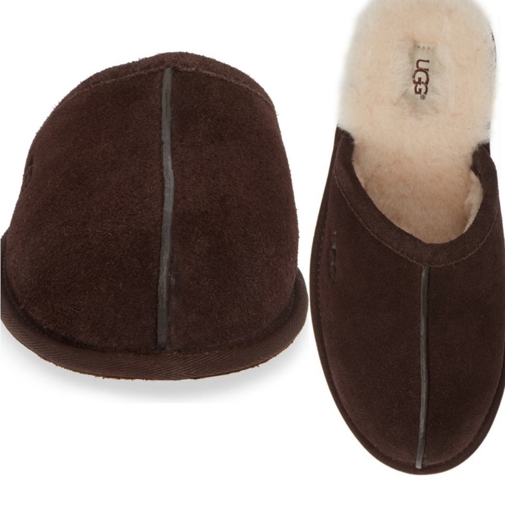 UGG Brown Suede Slippers with Cream Interior